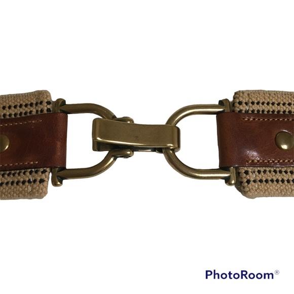 Belt w/Clip Front, cotton & jute, Sz M/L 2 in wide, super stretch